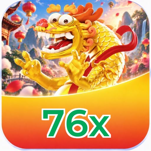 Interface da plataforma 76x mostrando slots populares e bônus de boas-vindas